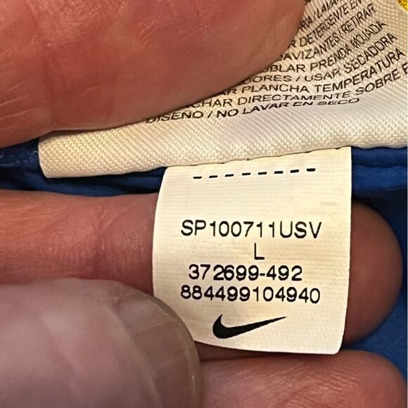 Livestrong Nike Cycling Jacket Windbreaker Women Large Blue 1/4 Zip Vented Bike - Picture 9 of 13